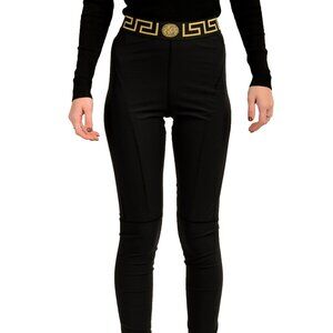 Versace Women's "Gold Greeca Tape" Stretch Leggings US M IT 42
